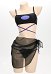 Traje de baño derivado de Sam Manson Conjunto de bikini gótico morado sexy de dos piezas con cordón y falda envolvente